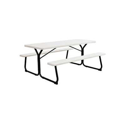 Global Industrial™ 6 ft. Outdoor Blow Molded Plastic Picnic Table - White