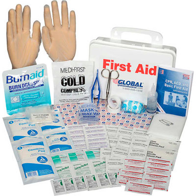 Global Industrial First Aid Kit - 10 Person, ANSI Compliant, Plastic Case