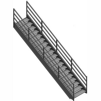 7 Step Industrial Staircase - 63" Landing Height