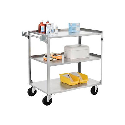 Global Industrial™ Stainless Steel Utility Cart 39-1/4 x 22-3/8 x 37-1/4 500 Lb Cap