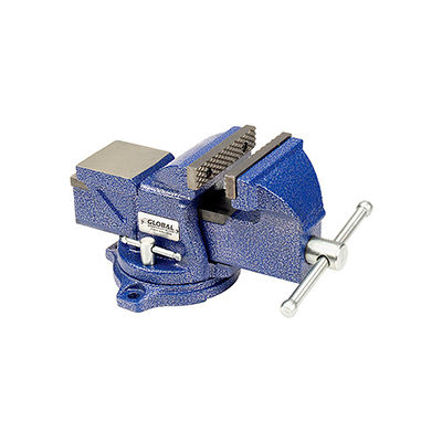 Global Industrial 4" Jaw Width 2-1/4" Throat Depth General Purpose Bench Vise W/ Swivel Base