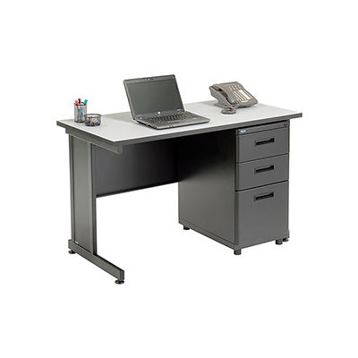 Interion® Office Desk with 3 Drawers - 48" x 24" - Gray