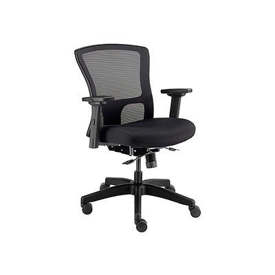 Interion® 24 Hour Mesh Back Task Chair and Seat Slider - Fabric - Black