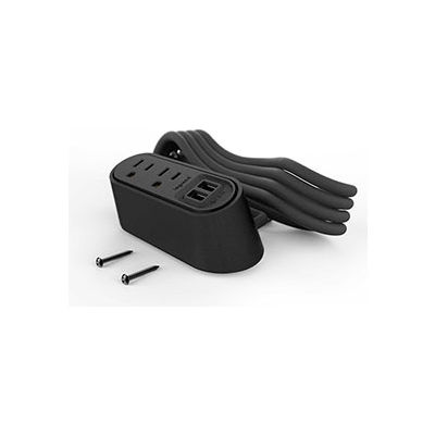 Wiremold WSPC220BK Desktop Power & Charging Center, 2- Tamper Resistant Outlets, 2- 3.1A USB Ports