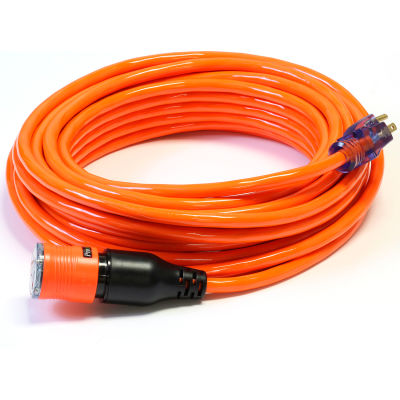 Century D14410100OR ProLock Extension Cord, 10/3 SJTW, 100', Lighted Ends, Orange