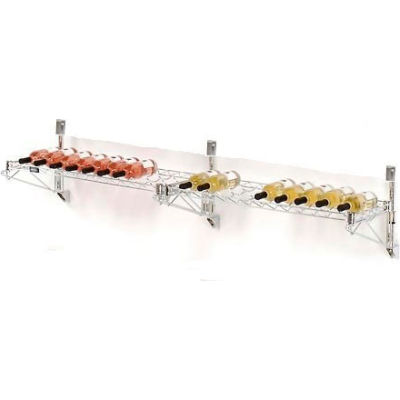 Wine Bottle Rack - Double Wide 2 Shelf Wall Mount 36 Bottle 72"W x 14"D x 14"H