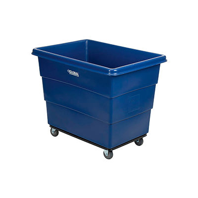 Plastic Bulk Box Truck, 16 Bushel, Steel Chassis Base, Blue