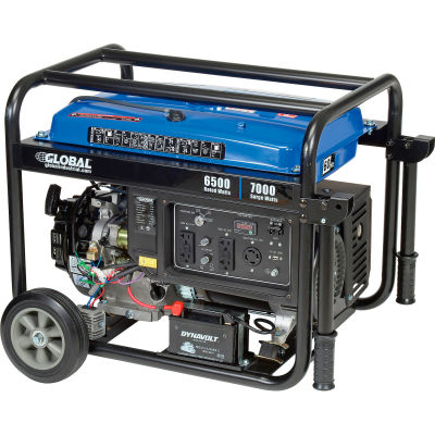 Global Industrial Portable Generator W/ Electric/Recoil Start, Gasoline, 6500 Rated Watts