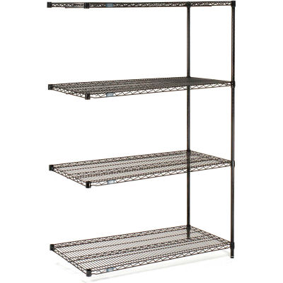 Nexel® Black Epoxy Wire Shelving Add-On 54"W x 14"D x 54"H