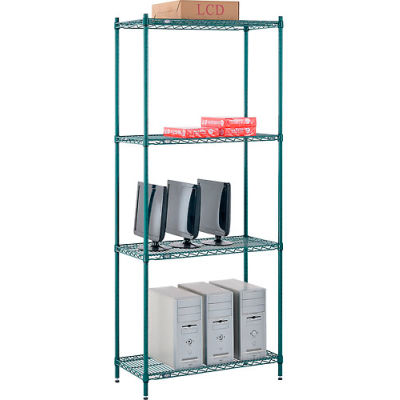 Nexel® Poly-Green® Wire Shelving Starter, 36W" x 12"D x 86"H