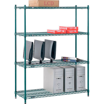 Nexel® Poly-Green® Wire Shelving Starter, 48W" x 12"D x 63"H
