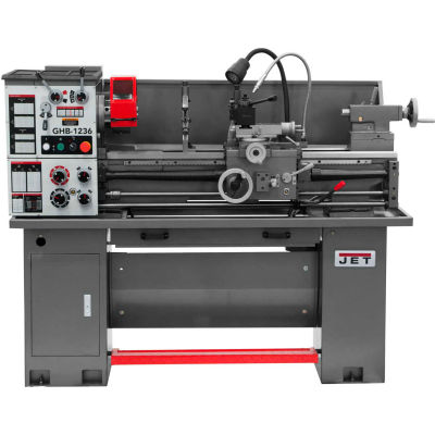 JET® 323231 GHB-1236 Geared Head Bench Lathe with Stand & Foot Brake & Newall DP700 DRO