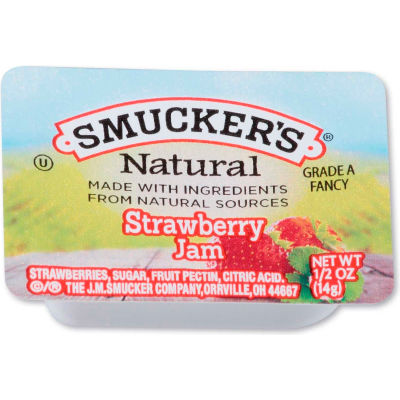 Smucker's® Natural Jam, 0.5 oz Container, Strawberry, 200/Carton