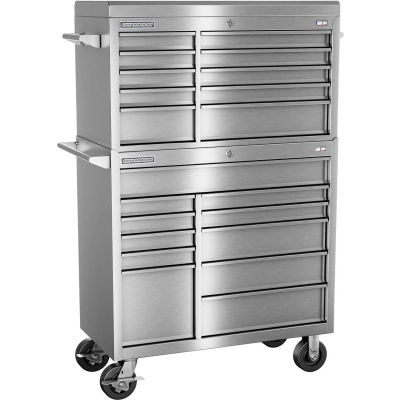 Champion FMPS4121RC FMPro Stainless Steel 41"Wx20"Dx66-1/8"H 21 Drawer Chest & Roller Cabinet Combo