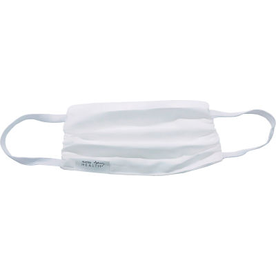 Cloth Face Mask, Reusable/Washable, Gathered Edge, 2-Layer, White, 10/Bag