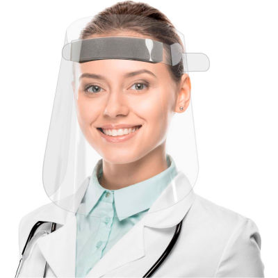 TrippNT Disposable Full Face Shield With Foam, PETG, 9" x 7" Window, 50/Case
