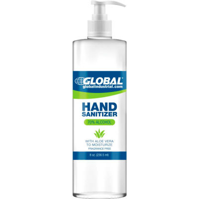 Global Industrial Alcohol Gel Hand Sanitizer - 8 oz. Pump Bottle - Pkg Qty 24