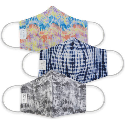 Reusable Cloth Face Mask, Washable, 3-Layer Contour, Small, Tie-Dye, 3/Pack