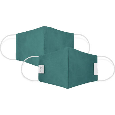 Reusable Youth Cloth Face Mask, Washable, 3-Layer Contour, Teal, 10/Bag