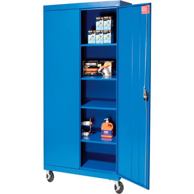 Sandusky Mobile Storage Cabinet TA4R302466 - 30x24x72, Blue