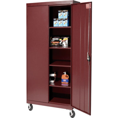 Sandusky Mobile Storage Cabinet TA4R362472 - 36x24x78, Burgundy
