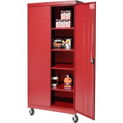 Sandusky Mobile Storage Cabinet TA4R362472 - 36x24x78, Red