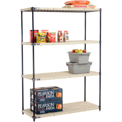 Nexelite® Vented Plastic Shelving 54"W x 21"D x 74"H Nexelon Finish