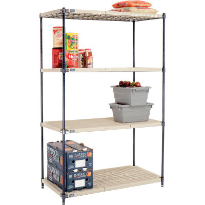 Nexelite® Vented Plastic Shelving 48"W x 21"D x 74"H Nexelon Finish