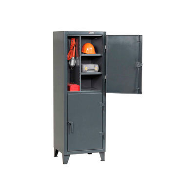 Strong Hold® Personnel Locker 66-24-2TPL - Double Tier 74x24x78 6 Doors Assembled Gray