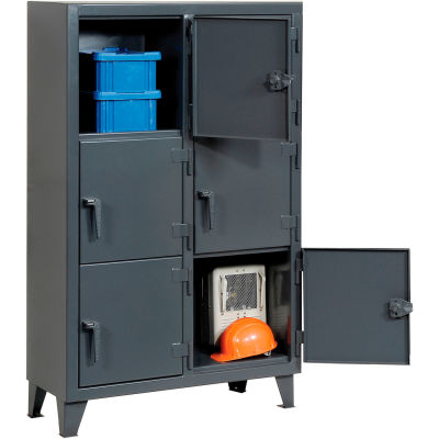 Strong Hold® Personnel Locker 3.55-18-3TMT - Multiple Tier 42x18x68 6 Doors Assembled Gray