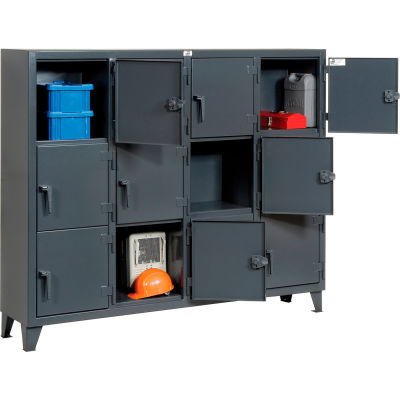 Strong Hold® Personnel Locker 75-18-3TMT - Multiple Tier 82x18x68 12 Doors Assembled Gray