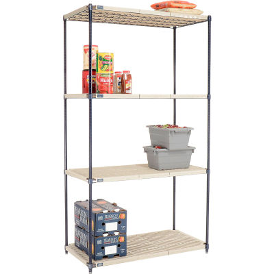 Nexelite® Vented Plastic Shelving 48"W x 24"D x 86"H Nexelon Finish
