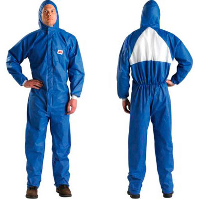 3M™ Disposable Coverall, Knit Cuffs, Attached Hood, Blue, 4X-Large, 4530-BLK-4XL, 25/Case