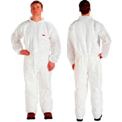 3M™ Disposable Coverall, Elastic Wrists & Ankles, White, XL, 4510CS-BLK-XL, 25/Case
