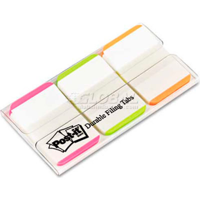 Post-It® Durable Tabs 686l-Pgo, 1 In X 1.5 In (25,4 Mm X 38,1 Mm) Pink, Green, Orange - Pkg Qty 4