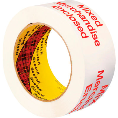 3M Scotch® 3775 Printed Message Carton Sealing Tape 2" x 110 Yds.1.9 Mil White/Red - Pkg Qty 36