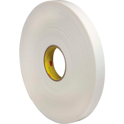 3M™ 4466 Double Coated Polyethylene Foam Tape 1" x 36 Yds. 62 Mil White - Pkg Qty 9