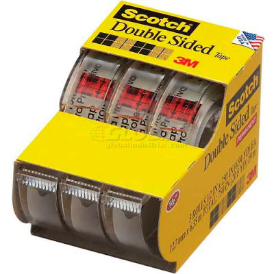 Scotch Double Sided Tape W Dispenser 3136 1 2 X 250 3 Rolls Pk B Globalindustrial Com Scotch Double Sided Tape W Dispenser 3136 1 2 X 250 3 Rolls Pk B Globalindustrial Com