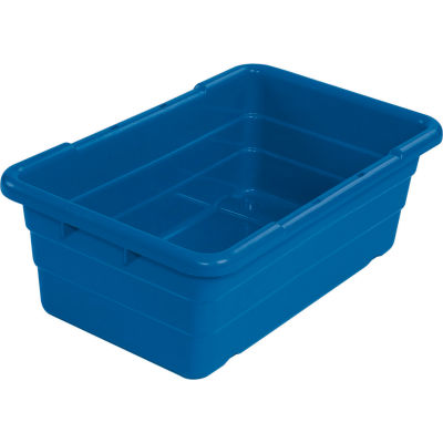 Global Industrial Cross Stack Nest Tote Tub - 25-1/8 x 16 x 8-1/2 Blue - Pkg Qty 6