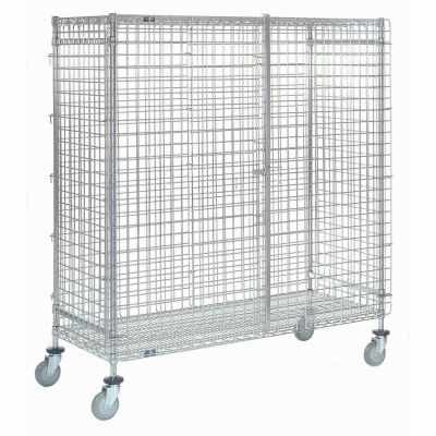 Wire Shelf Security Truck, Poly-Z-Brite®, 24"W x 60"L x 69"H, Polyurethane, 4 Swivel Casters