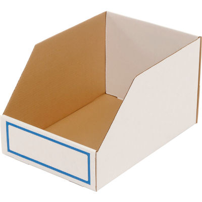 Foldable Corrugated Shelf Bin 11-3/4"W x 17-1/2"D x 10"H, White - Pkg Qty 27