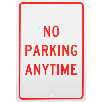 Aluminum Sign - No Parking Anytime - .063" Thick, TM2H