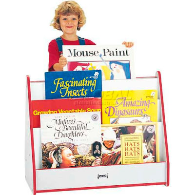 Jonti-Craft® Rainbow Accents® Big Book Pick-a-Book Stand - 1 Sided - Gray Top/Red Edge