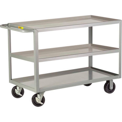 Little Giant® HD Welded Shelf Truck 3GL-2436-6PHBK, 3 Lip Shelves, 24 x 36