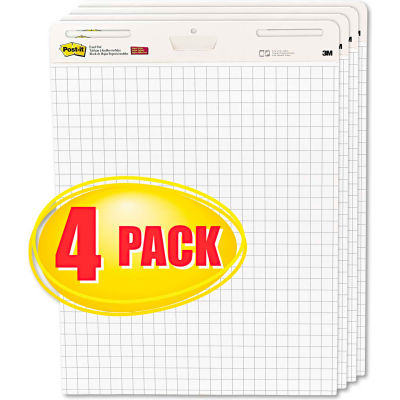 Post-it® Easel Pads Self-Stick Easel Pads 560VAD4PK, 25" x 30", White, 30 Sheets, 4/Pack