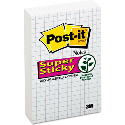 Post-it® Notes Super Sticky Grid Notes 660SSGRID, 4" x 6", White, 50 Sheets, 6/Pack