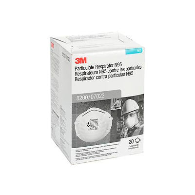 3M™ 8200/07023(AAD) N95 Disposable Particulate Respirator, Box of 20