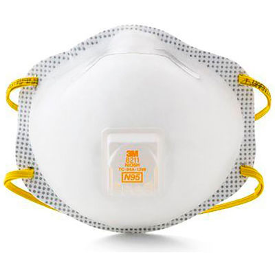 3M™ 8211 N95 Disposable Particulate Respirator, 10/Box
