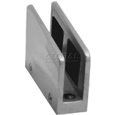 Lavi Industries, Satin Stainless Steel Flat Back Glass Clip For 1/2" Glass