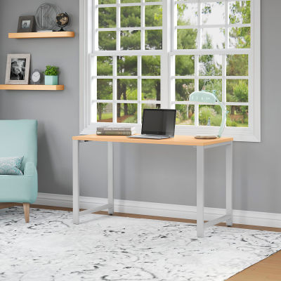 Bush Furniture 48"W x 24"D Table Desk - Natural Maple - 400 Series
